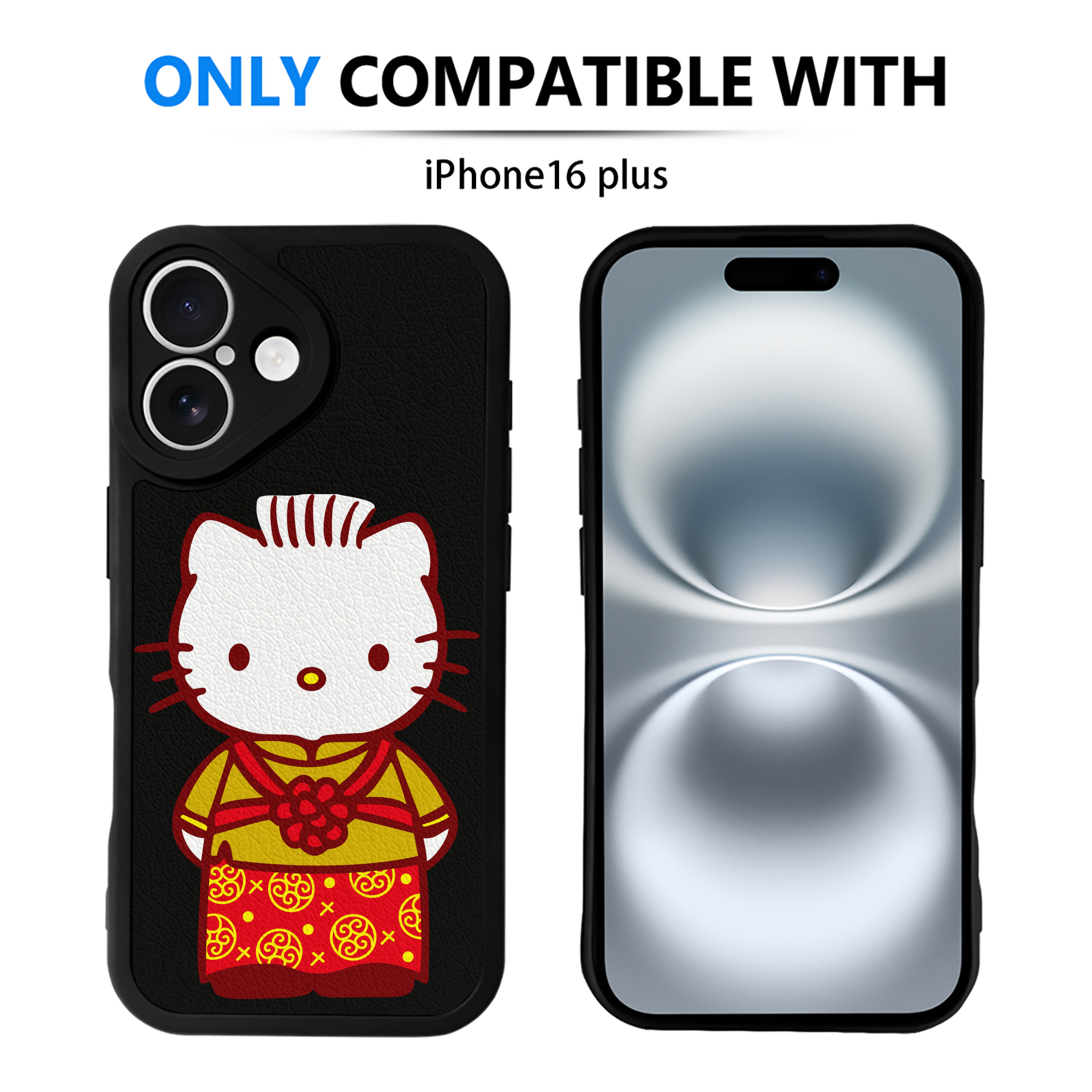 （画像用） Hello Kitty ハローキティ 【iPhone 16シリーズ対応】シリコンスマホケース（レザー調） 材質：シリコン